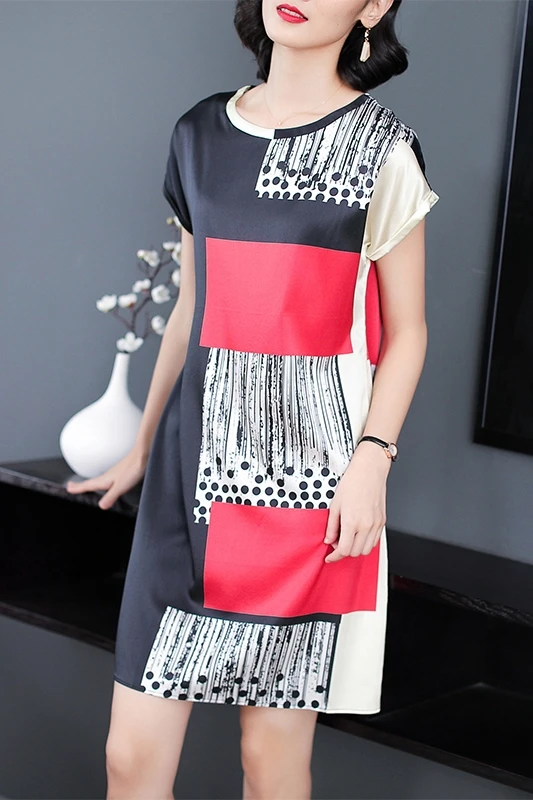 2018 новый летний Для женщин платье блокбастер сезон Ханчжоу шелк 35 45 платья