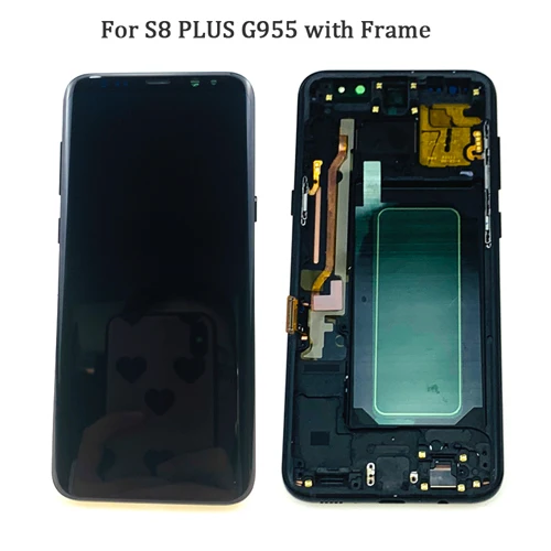 S8 PLUS With frame S8 G950 G950F дисплей для SAMSUNG Galaxy S8 экран Замена ЖК сенсорный дигитайзер сборка S8 Plus ЖК G955 G955F - Цвет: S8 PLUS With frame