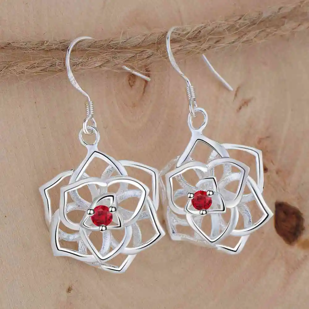 Женские посеребренные серьги высокого качества бесплатная доставка|earrings