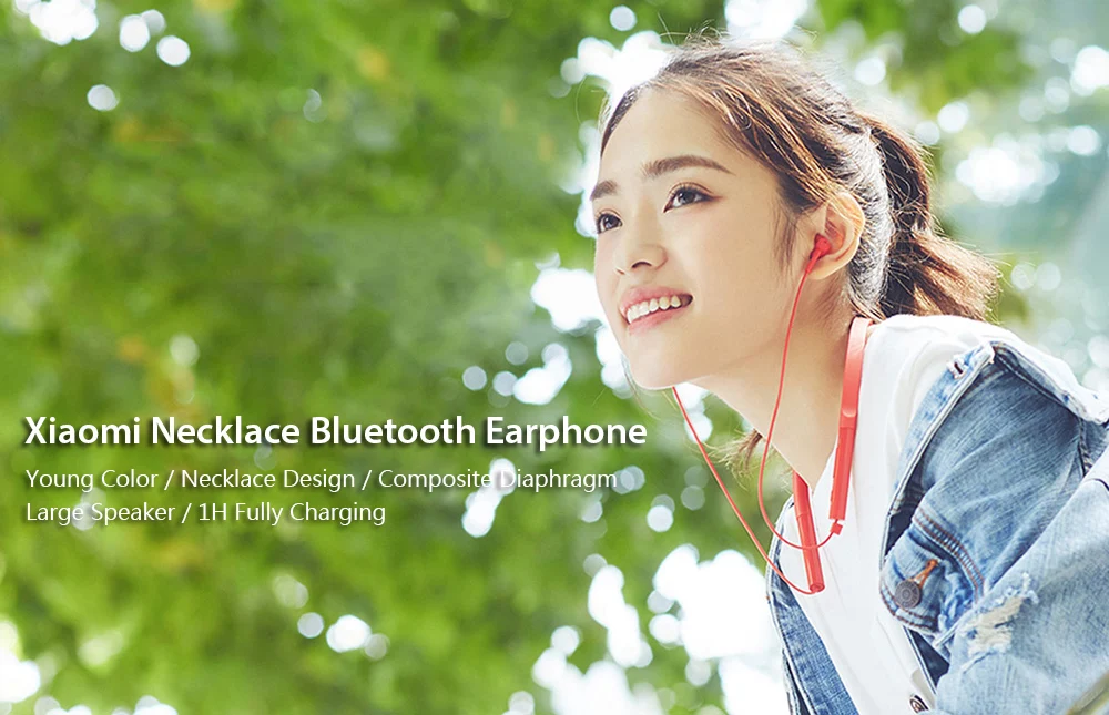xiaomi воротник Bluetooth гарнитура двухканальный HIFI Молодежная версия BT4.1 водонепроницаемые беспроводные наушники гарнитура микрофон