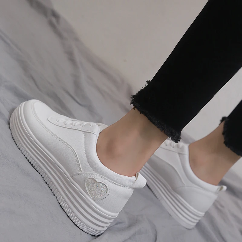 Vulcanize Shoes Women Classic Breathable Thick Bottom White Sneaker Womens Sweet Students All-match High Quality Female 2019 New | Обувь