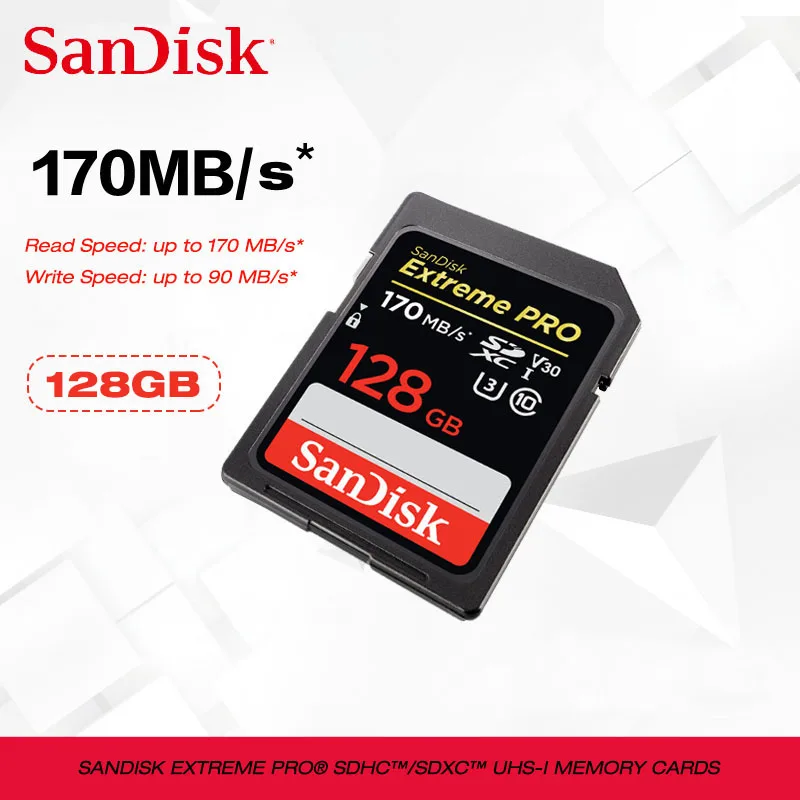 

Двойной Флеш-накопитель SanDisk Extreme PRO SD карты 128 Гб 64 Гб sd 256 ГБ U3 слот для карт памяти 32 Гб SD Max 170 м/с UHS-I Class10 карта cartao de memoria