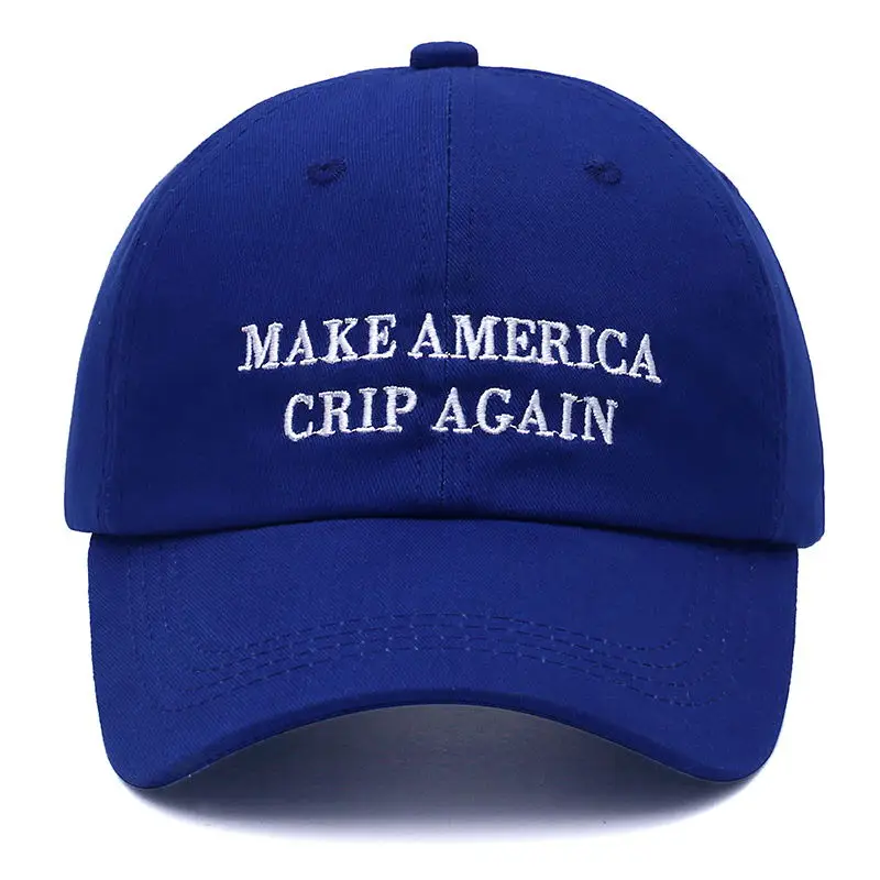 Blue Прямая поставка письмо Сделать Америка CRIP снова Snapback кепки хлопок Бейсболка для мужчин женщин хип-хоп шляпа папы костяная Garros - Цвет: Blue