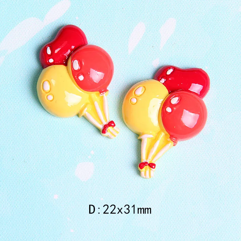 10Pcs Cartoon Balloon Falt Back Resin Cabochon Embellishments for Scrapbooking Cabochons Crafts Kids Hair Bow DIY Accessories | Дом и сад
