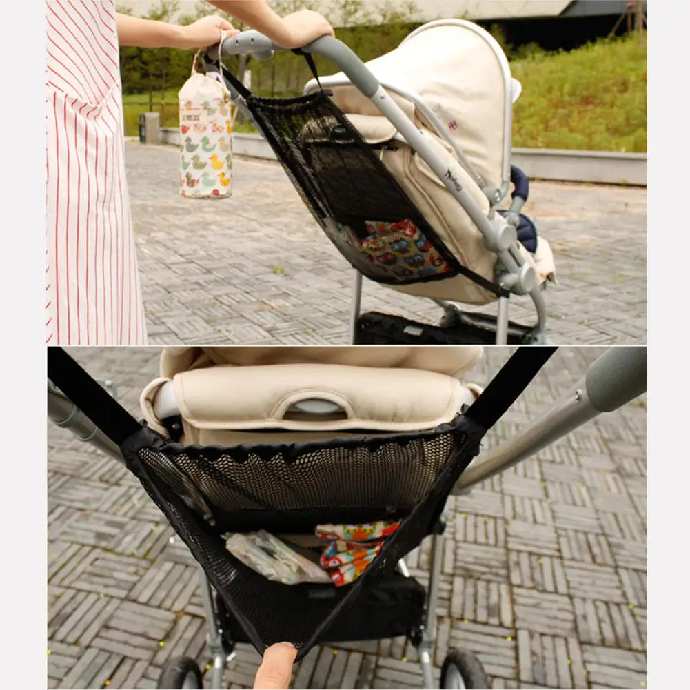 1pc NEW Baby Stroller Organizer Child Trolley Basket Mesh Hanging Storage Net Bag Seat Pocket Stroller Cart Accessories