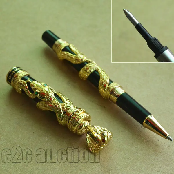 Роликовая Шариковая ручка JINHAO черная с золотой змеей ветер змея год