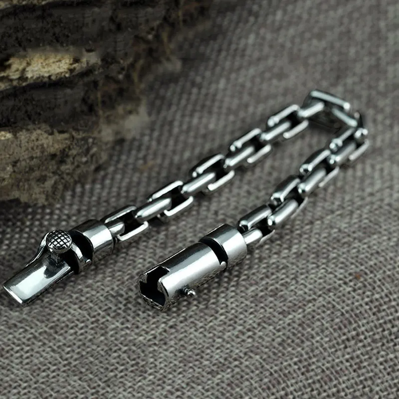 Браслет из чистого серебра 925 пробы шириной 6 мм/8 мм Классическая цепочка