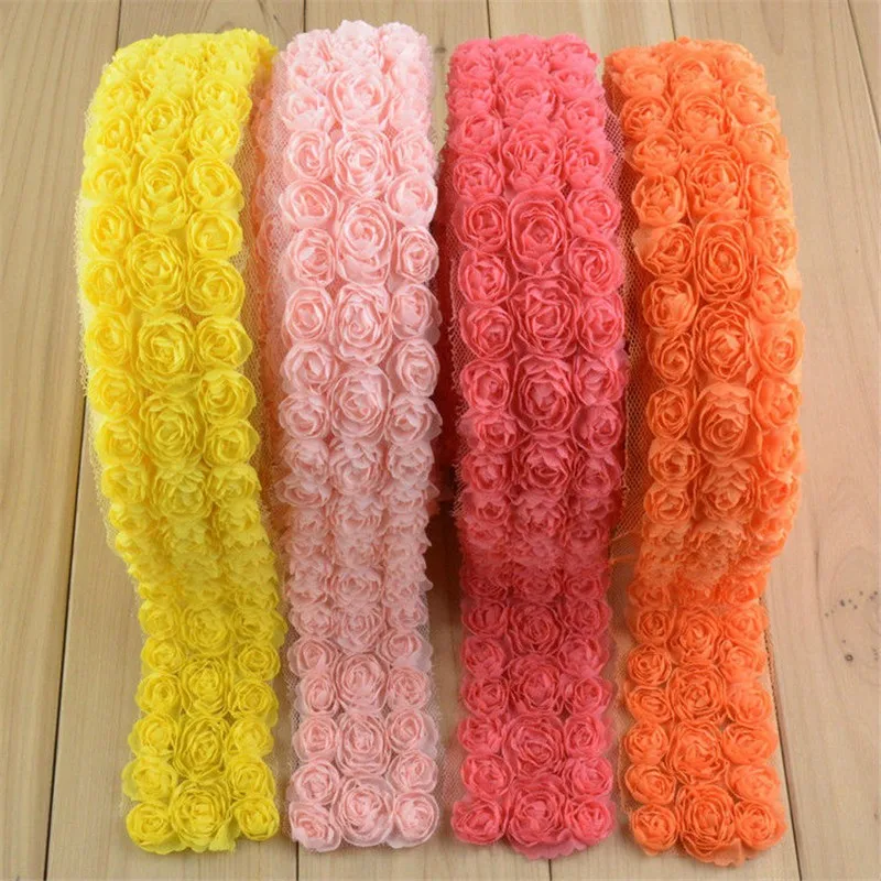 5dozen/lot U Pick Color 2 Inch Width Shabby Chiffon Rosette Flower Trim Applique DIY Fabric Supplies Hair Accessories TH69 | Аксессуары