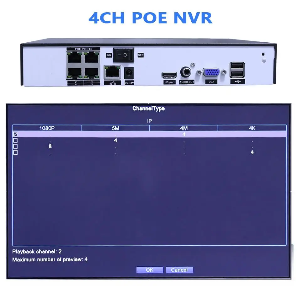H.265 POE NVR 48V 4CH 8CH для hilkvision сетевой видеорегистратор Dahua 1080P 4MP 5MP POE IP Камера 802.3af ONVIF CCTV NVR цифровой видеогеристратор обособленный для приложение просмотра Hiseeu