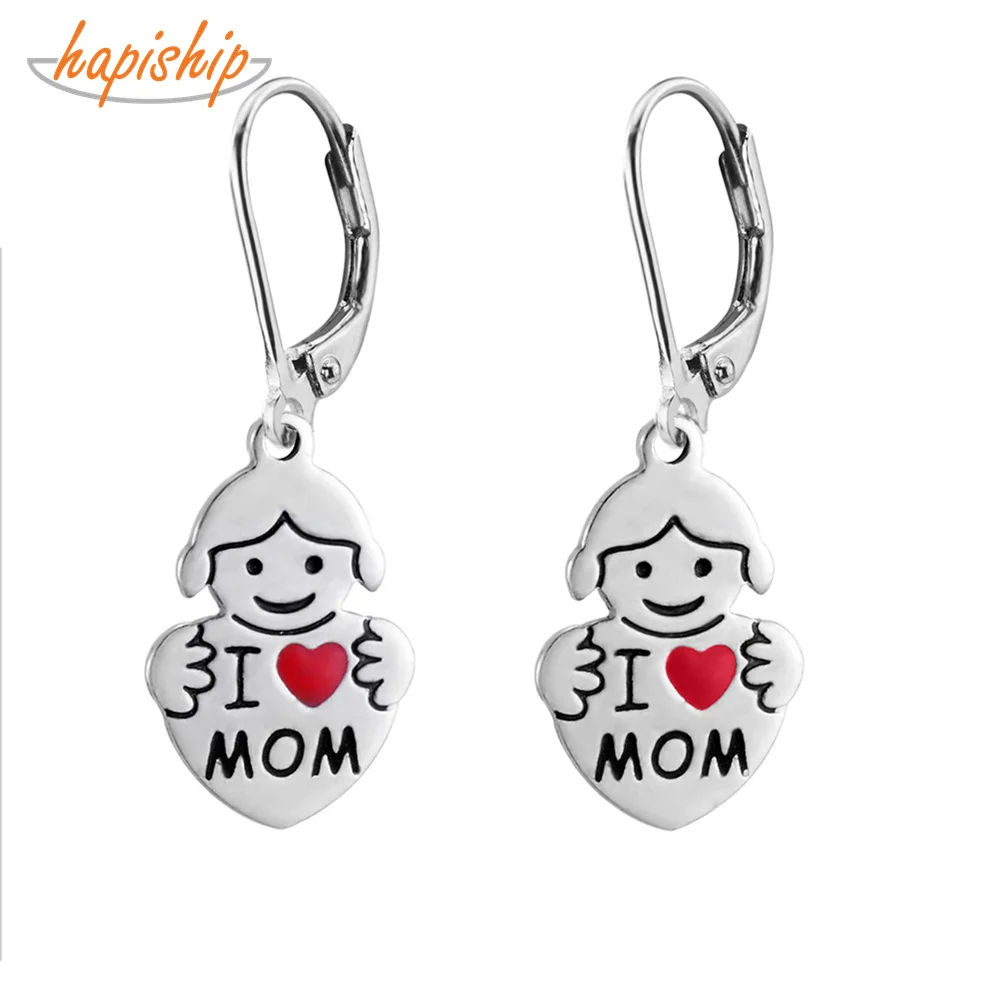 Hapiship 2019 Женская мода нержавеющая сталь милая I Love Mom очаровательные Подвесные
