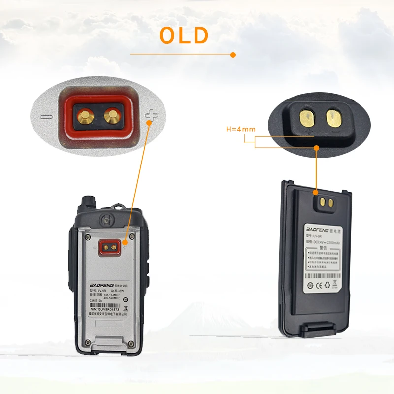 UV-9R аккумулятор 2200 мАч Baofeng водонепроницаемый Walkie Talkie UV-9R Baofeng 8 Вт Ham Радио UV 9R батарея Baofeng