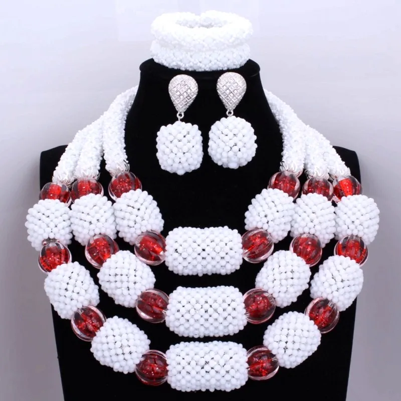 4ujewelry Африканский Эдо традиционные свадебные ювелирные наборы натуральный белый коралл ожерелье набор с золотым мерцающим цветком Bellow