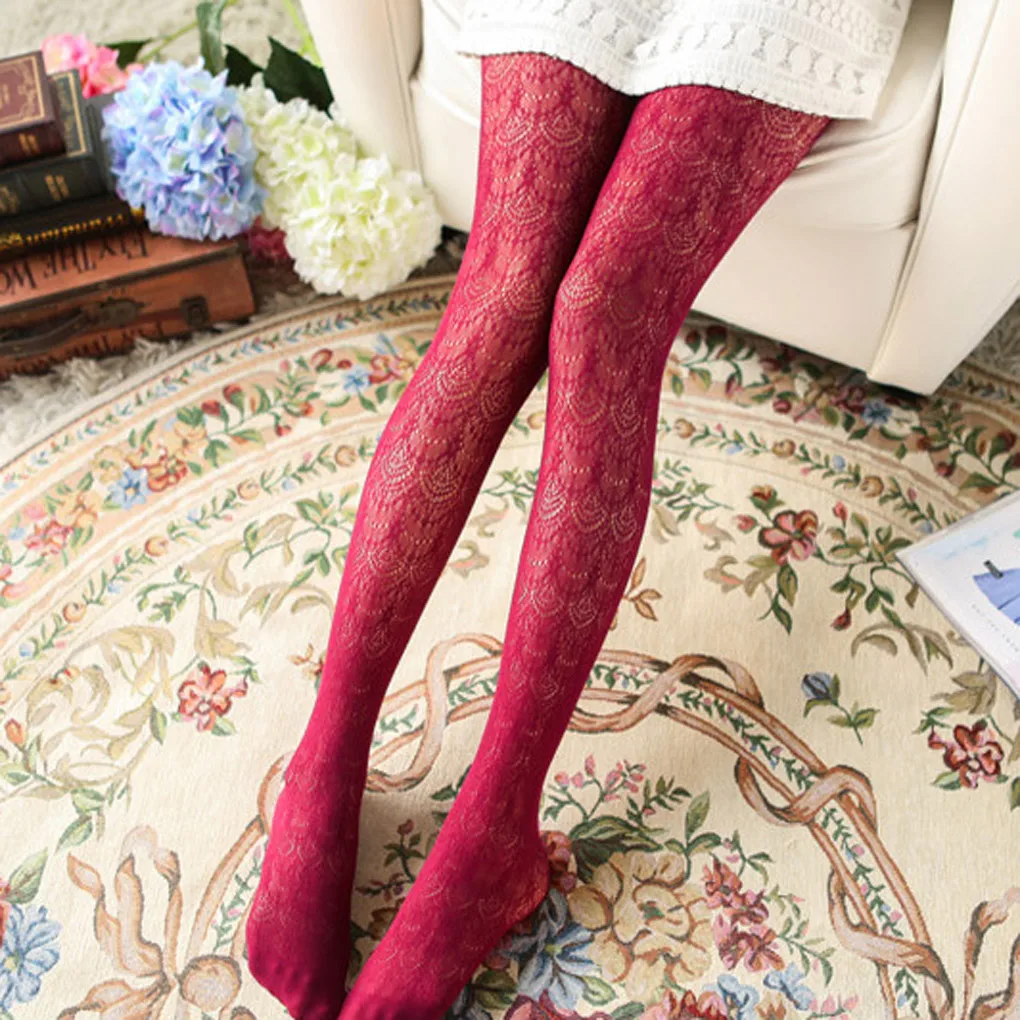 Женские кружевные длинные колготки с цветочным принтом|stocking tights|pantyhose longtight tights |