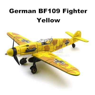 WW2, немецкий истребитель BF109, модель самолета, 6 шт., сделай сам, набор, модель самолета, Обучающие игрушки, Armas, блоки, Juguetes Educativos, детский подарок - Цвет: BF109 Yellow