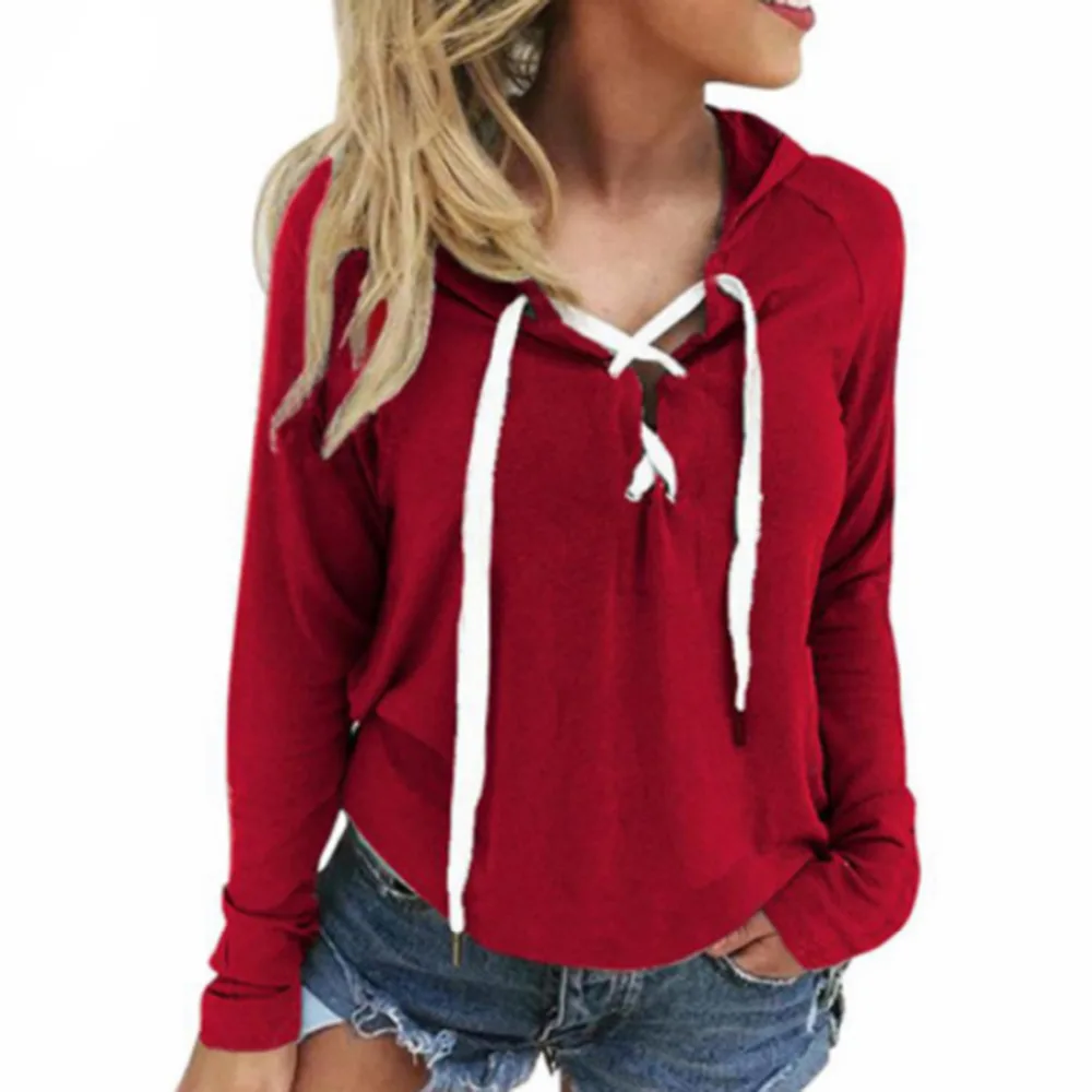 Женский короткий свитшот с длинным рукавом и V-образным вырезом | Женская одежда