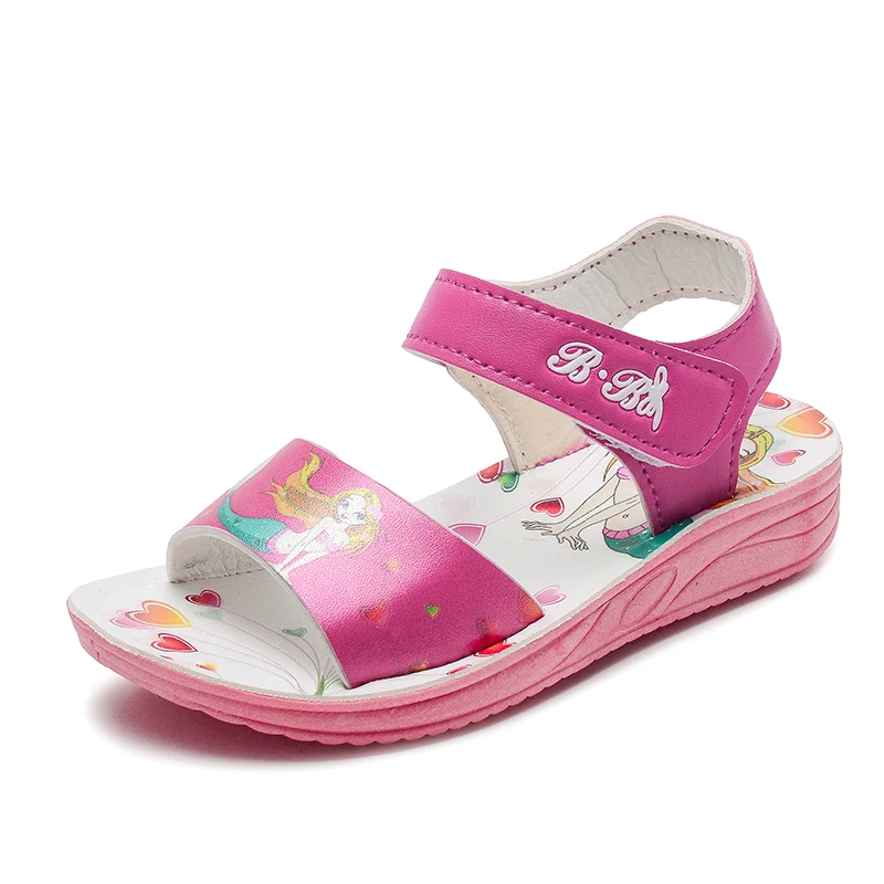 Сандалии для девочек Лето 2018 новые мягкие туфли принцессы дети открытым носком