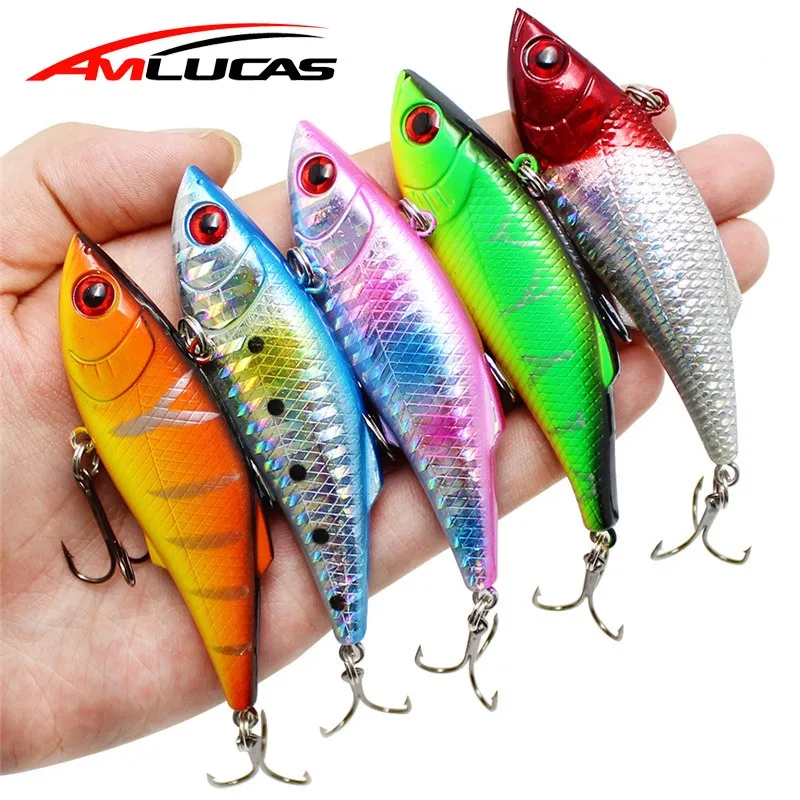 Amlucas твердая приманка Vib для рыбалки 7 5 см 10 г Pesca крючки рыбы искусственный воблер