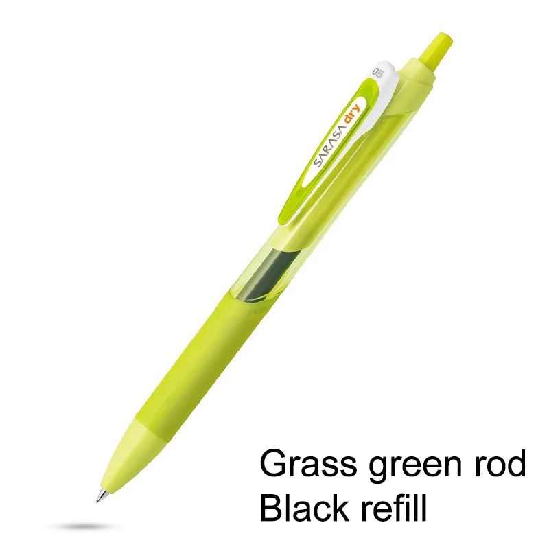 Green Япония Zebra Sarasa JJ31 быстросохнущая гелевая ручка 0,5 мм прессованная гладкая проверка ручки на водной основе резиновая ручка держатель - Цвет: Green