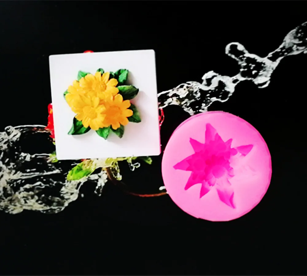 Хризантема автомобильный воздушный рот с пластырь для ароматерапии форма для мыла для рук Украшение торта C1090