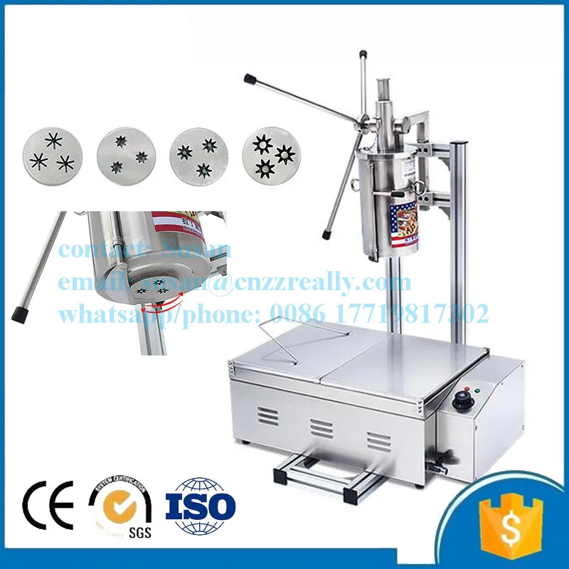 

Commercial Leisure fast food equipment 5L churros churro maker machine with 25L electric fryer maker machine
