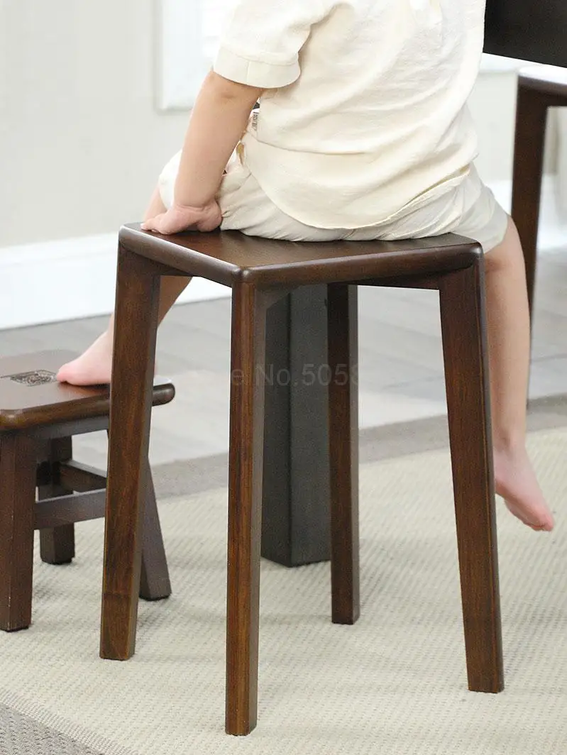 Твердые деревянные табуреты домашние высокие скамейки для взрослых квадратные