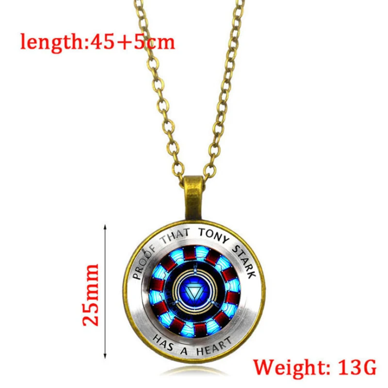 Ожерелье с персонажами из Marvel для мужчин Tony Stark Arc Reactor ожерелье s Мстители 4
