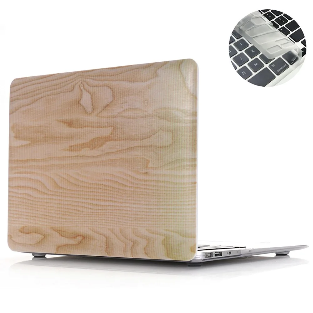 Жесткий чехол 2 в 1 с деревянным узором + для клавиатуры MacBook retina Air Pro 11 13 15 A1278 A1398 A1534