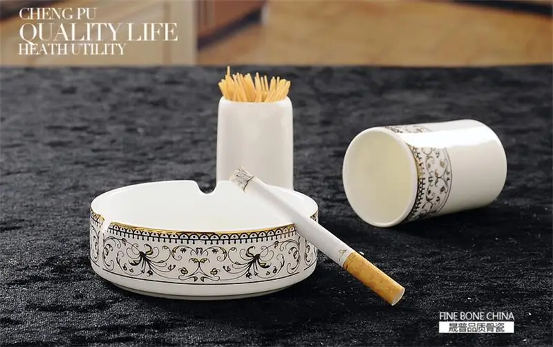 Quality bone china ashtray ceramic ash tray dinnerware home decor for table decoration | Дом и сад