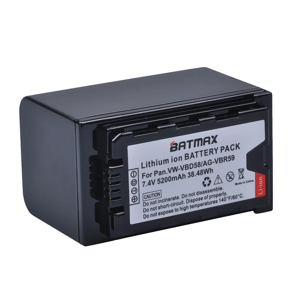 Аккумулятор Batmax 3pc VW-VBD58 VBD29 VBD58 VBD78 VBD55 + быстрое двойное зарядное устройство с