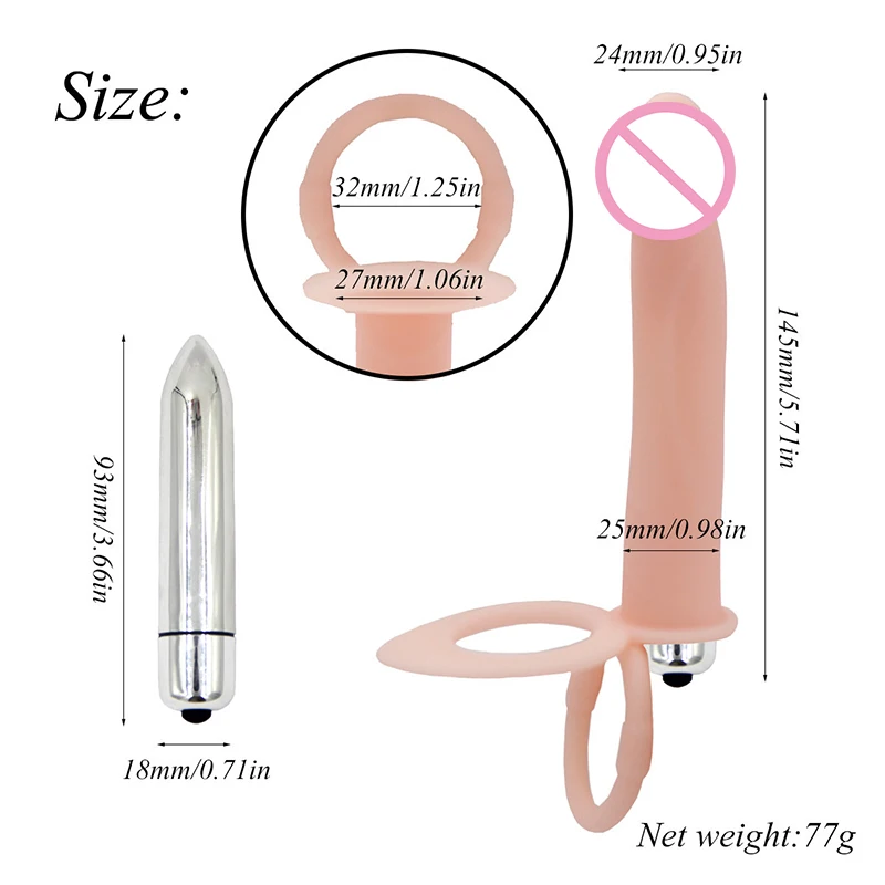 Водонепроницаемый двойной фаллоимитатор с анальной пробкой для мужчин и женщин |