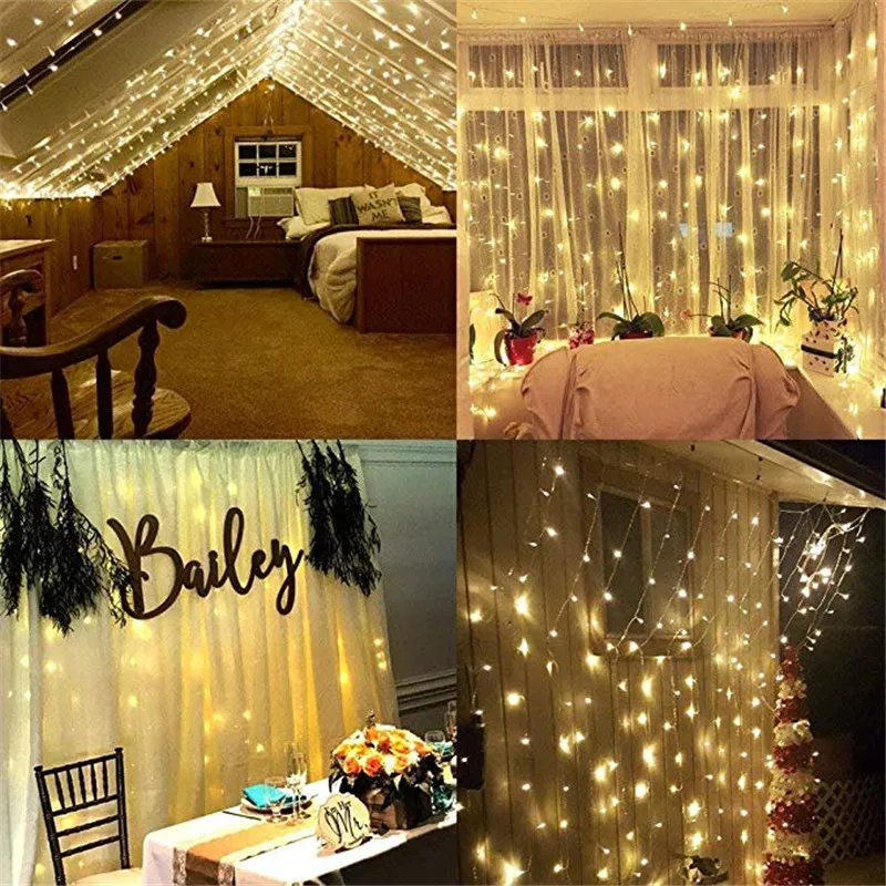 3x1/3x2/3x3 300 LED Ice Art Article Lamp Icicle Color Light Holiday Solar Wedding for Home Party Decoration Christmas | Освещение