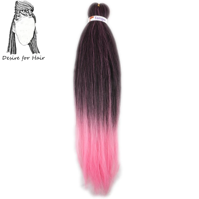 T1b/розовый Desire for hair 10 упаковок 26 дюймов 90 г Синтетические Яки прямые предварительно растянутые плетеные волосы легко косички для коробок косички скрученные волосы - Цвет: T1b/розовый