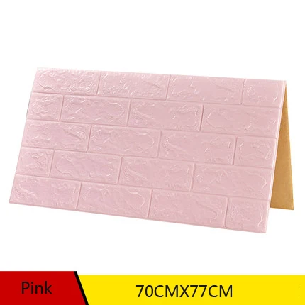 Pink 3D настенные панели, наклейки для гостиной, 3D кирпичные обои для детской комнаты, спальни, домашний декор, 3D настенные покрытия, самоклеющиеся обои - Цвет: Pink