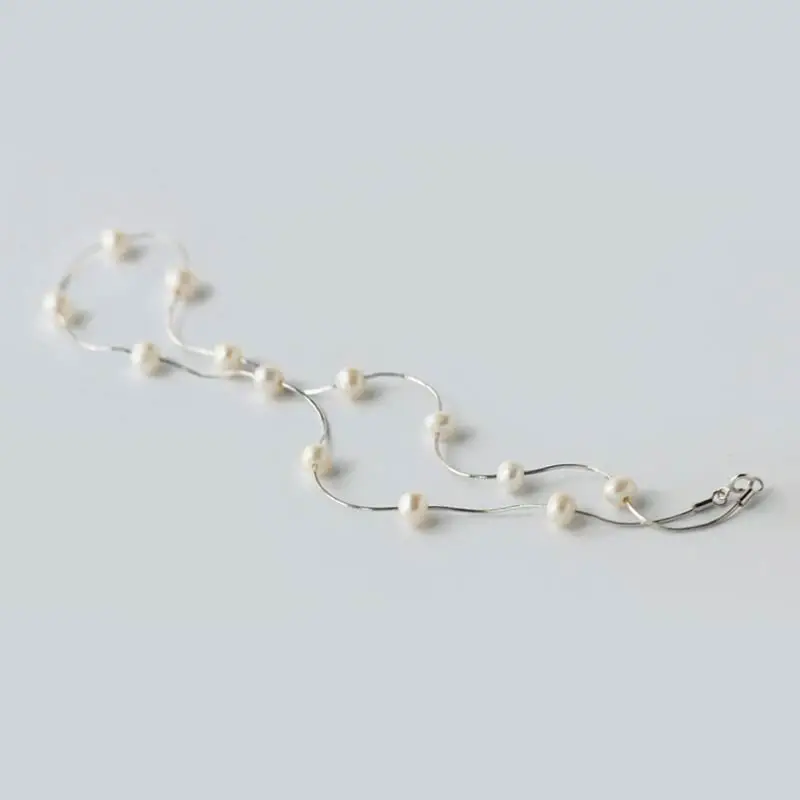 2019 New 925 Sterling Silver Pearl Necklace For Women 4-5mm White Natural Freshwater Jewelry | Украшения и аксессуары