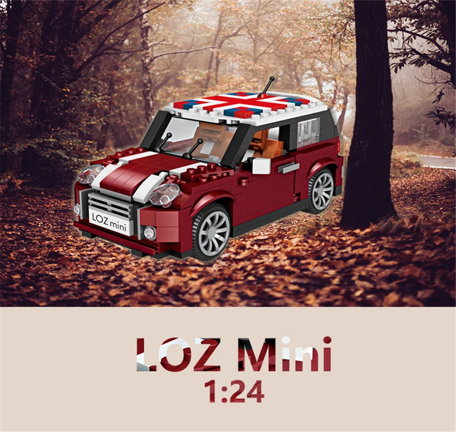 LOZ 1111 Мини Купер модель автомобиля строительные наборы 1:24 строительные блоки техника автомобиль кирпичи развивающие игрушки Рождественский подарок