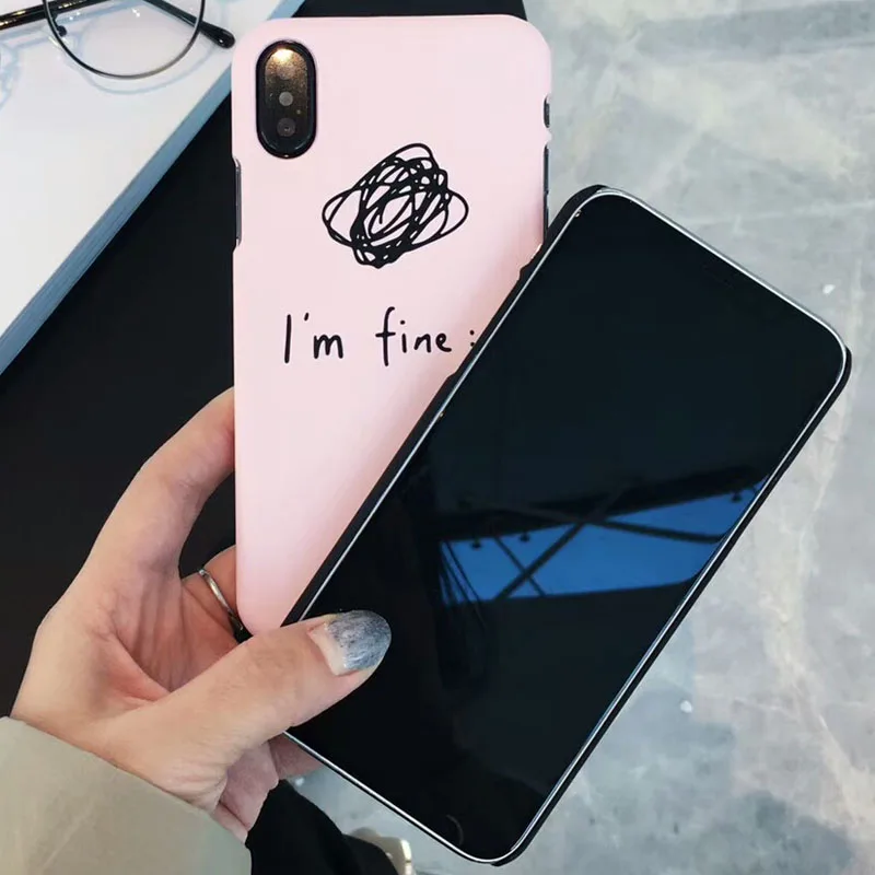 Uvr I'm fine со смайликом смешные слова Прохладный чехол Carcasa принципиально Коке для