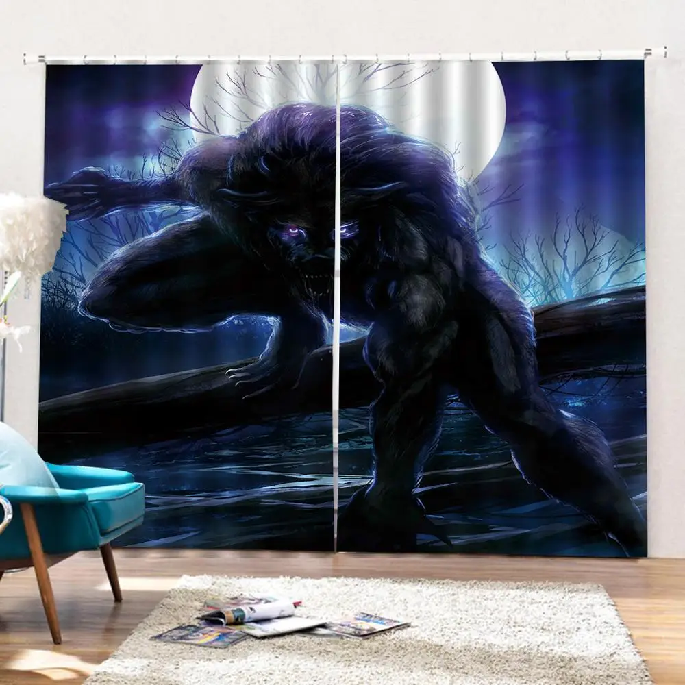 animal 3D Curtains angel design For Living Room Bedroom dark blue curtains for bedroom Blackout curtain | Дом и сад