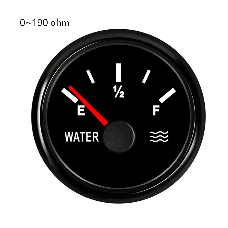 red light 0-190ohm 52 мм указатель уровня воды для автомобиля Грузовик Лодка 12-24 в морской измеритель уровня воды 7 цветов дисплей подсветка - Цвет: red light 0-190ohm