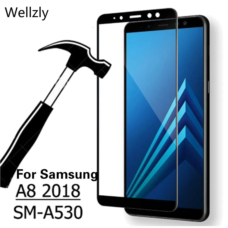 Закаленное стекло с полным покрытием для Samsung Galaxy A8 Plus 2018 Защита экрана + A530F A530 A730