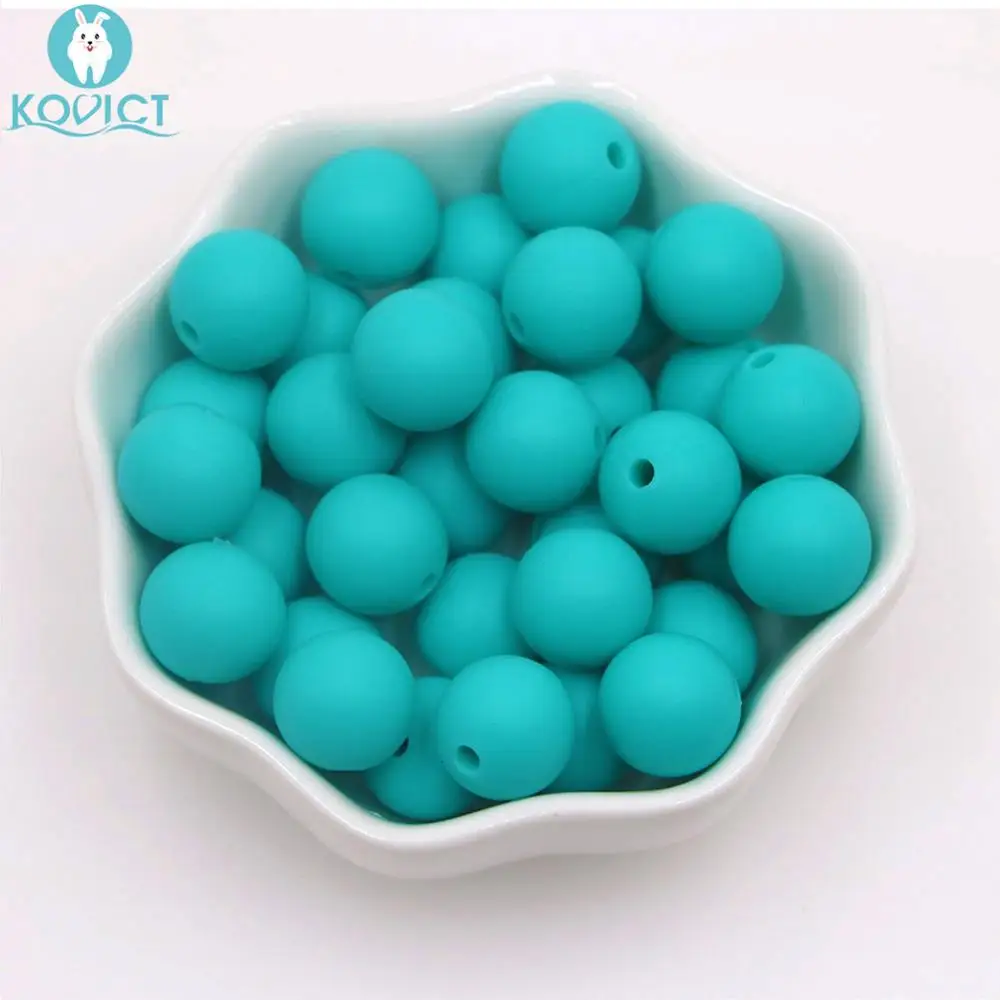 NO.3 turquoise Kovict 12 мм 10 шт Силиконовые Круглые бусины bpa бесплатно детские игрушки для прорезывания зубов DIY цепочка для соски силиконовый Прорезыватель для зубов из бусин для ожерелья - Цвет: NO.3 turquoise
