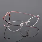 Складной Ультра-светильник кошачий глаз с эффектом памяти, титановый сплав, бескаркасная оправа для очков для близорукости для мужчин и женщин, оправа для оптических очков