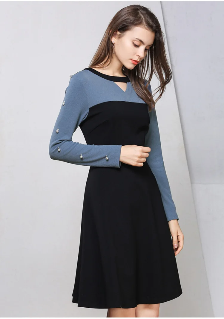 M L XL XXL 3XL 4XL 5XL Большие размеры элегантная Новая осень 2018 Женская платье Длинные