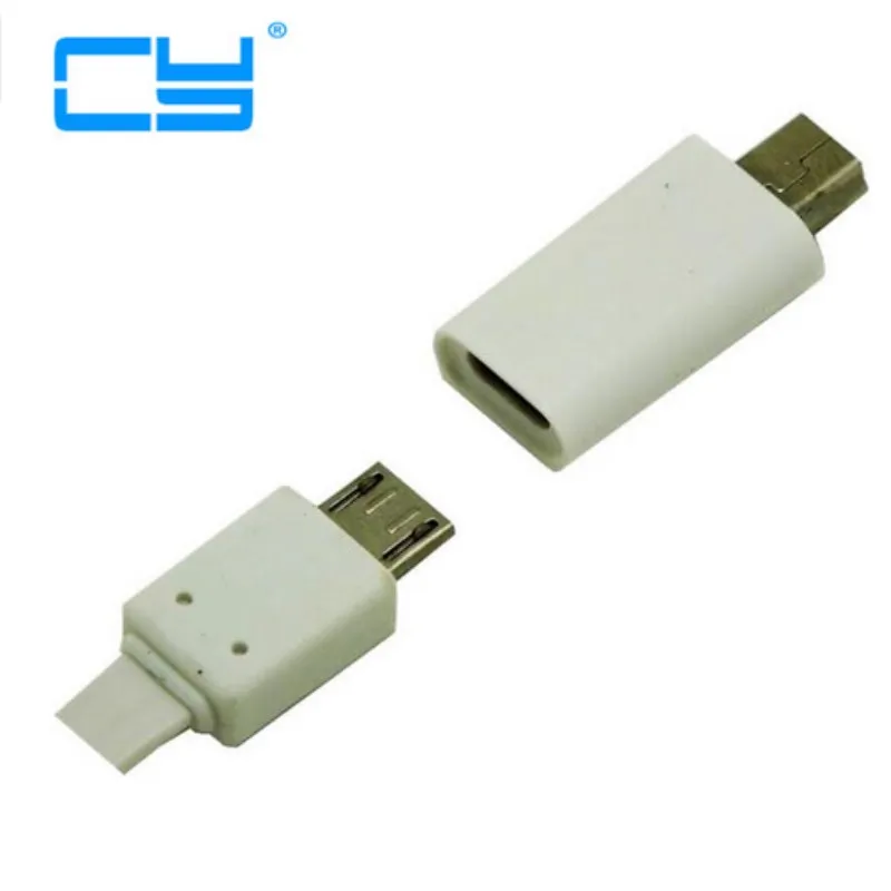 2 шт./лот Белый Мини Usb переходник папа на Micro usb мама зарядное устройство для