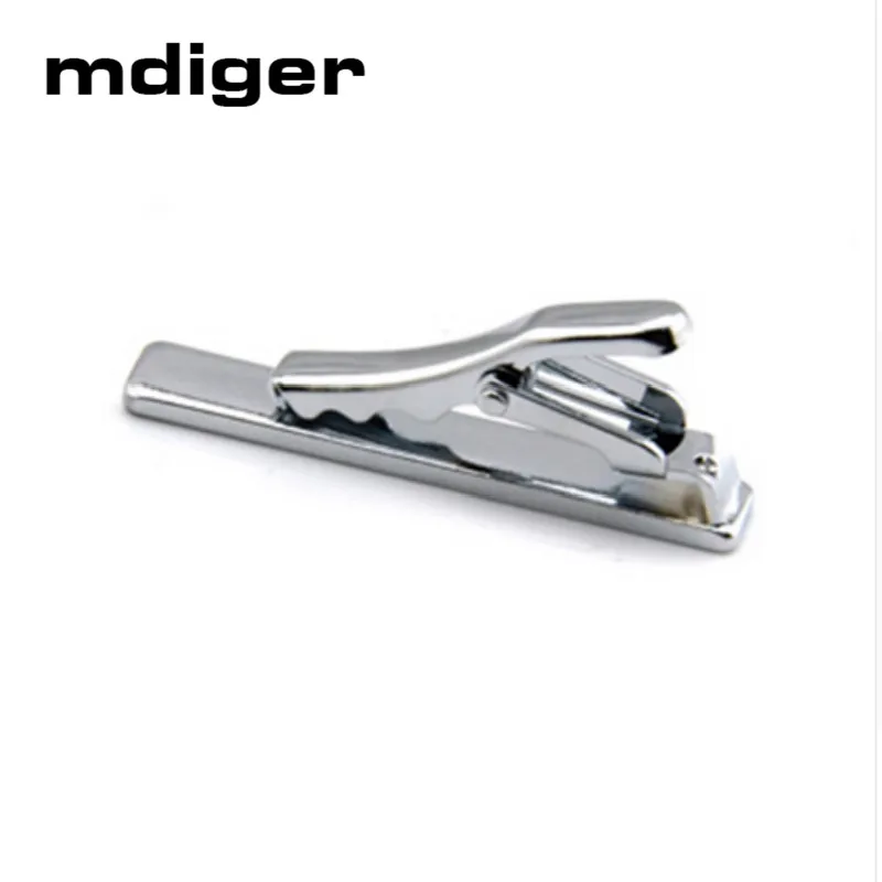 Мужской тощий зажим Mdiger короткий серебристый металлический для галстука