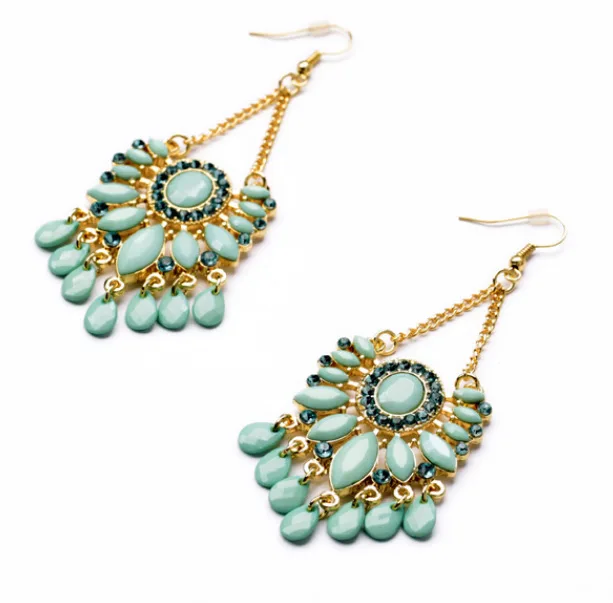 Новые стили 2018 Модные женские ювелирные изделия капли воды Элегантные Синие