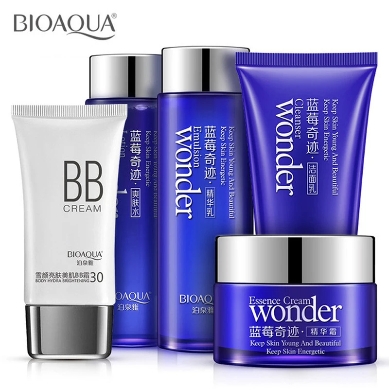 Голубика Bioaqua набор для ухода за лицом дневной очиститель от крема Отбеливающая