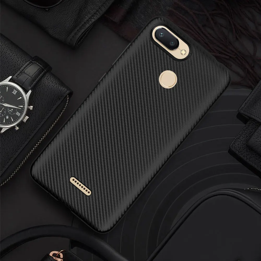 LOKAKA Case For Xiaomi redmi 6 redmi6 Luxury Full Protective Carbon Fiber Soft TPU Cover Cases Phone Bags |