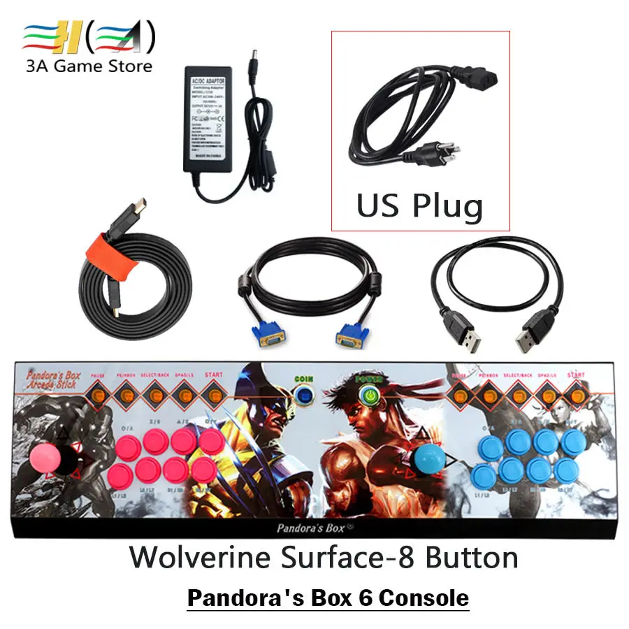 8button wolverine US 3а игровая компания оригинальная Pandora's Box 6 1300 в 1 8 кнопочная аркадная консоль usb джойстик управления аркадная видеоигра контроллер - Цвет: 8button wolverine US