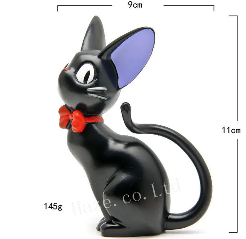 Anime Kiki's Delivery Service Jiji Black Cat Kitten Resin Figurine Statue Figure | Игрушки и хобби