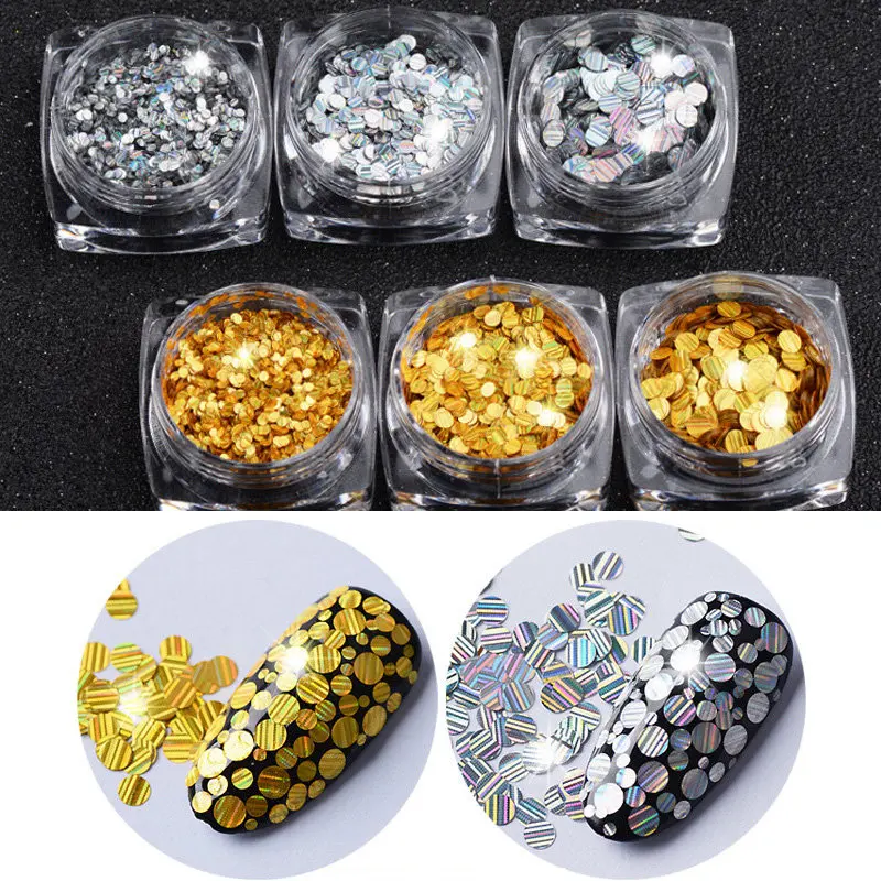 Новинка 2 шт. золотая серебряная круглая тонкая полоска блестки для ногтей